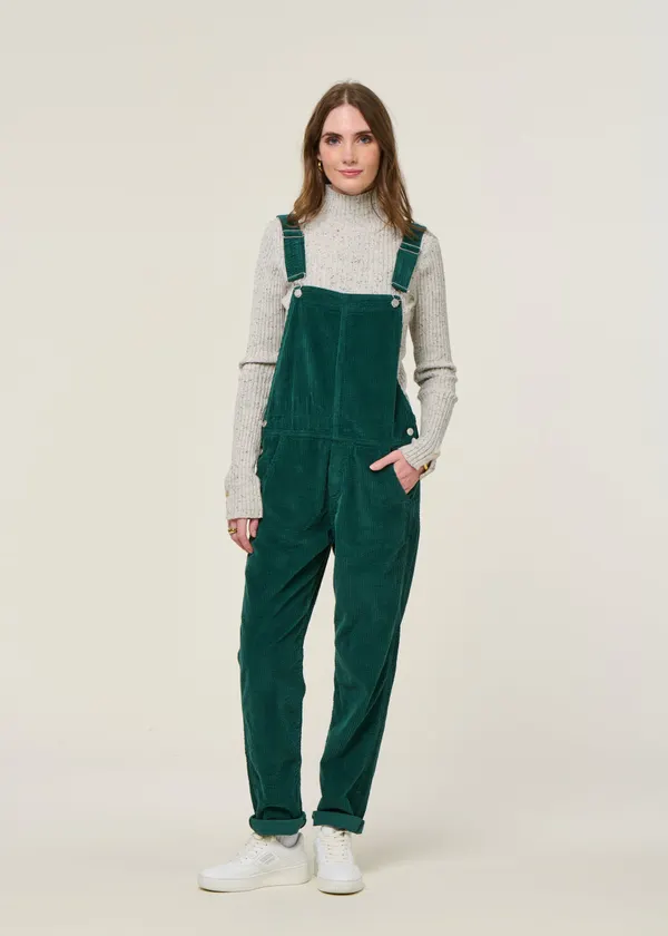 Salopette velours en coton bio | vert "corduroy overall dark green", Brava Fabrics