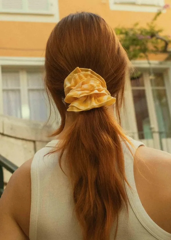 Maxi chouchou en matière upcyclée | vichy jaune - jaune, Chou²