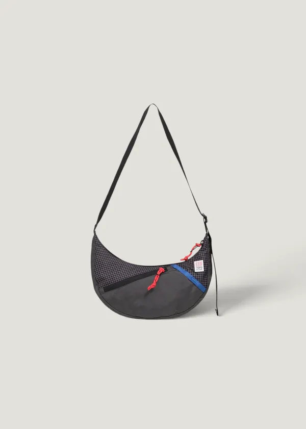 Sac bandoulière en matière recyclée | noir "Moonlight crossbody bag 4l - black / grid", Topo Designs