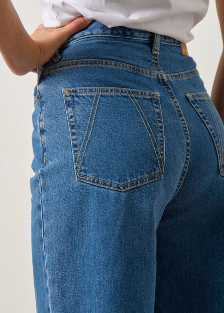 Jean droit large en coton recyclé | bleu "enijaa - daydream" - Armedangels