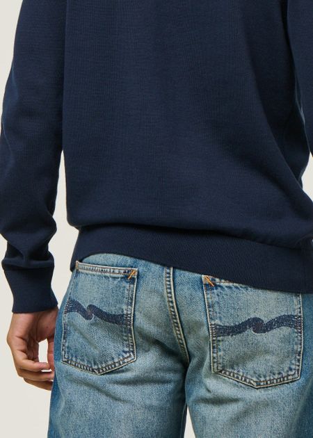 Jean droit large en coton bio | bleu "rad rufus summer shadow - mid blue wash" - Nudie Jeans