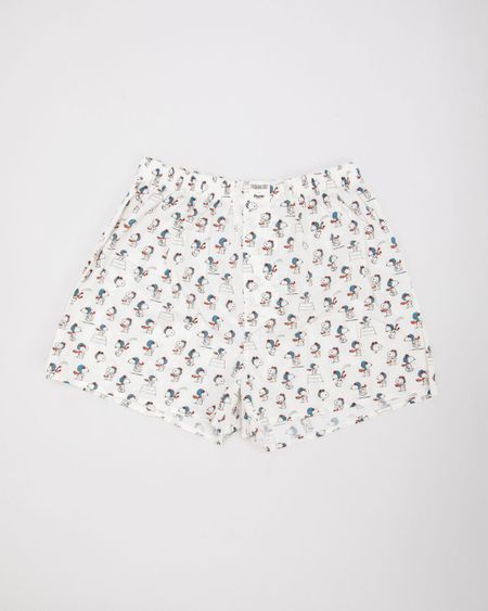 Caleçon à imprimés en coton bio | blanc "peanuts flying ace cotton boxers ecru"