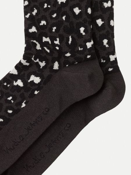 Chaussette haute noir léopard - olsson leopard black, Nudie Jeans, photo 2