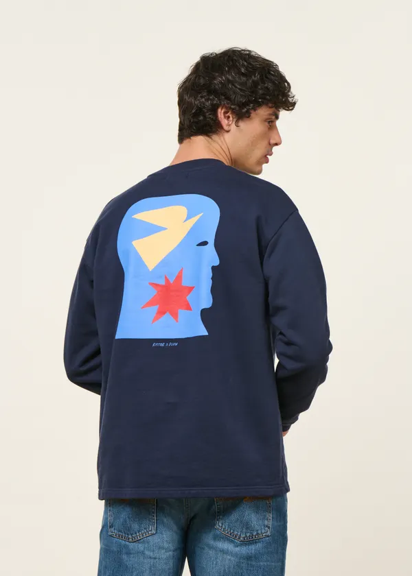 Sweat en coton bio | bleu "free mind bleu dusk", Olow