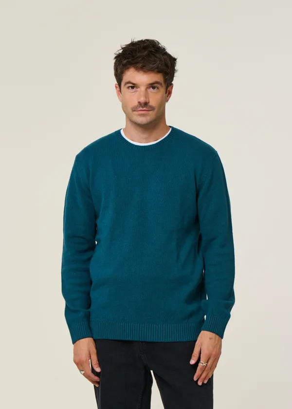 Pull en laine mérinos recyclée | bleu-vert "ocean green", Colorful Standard