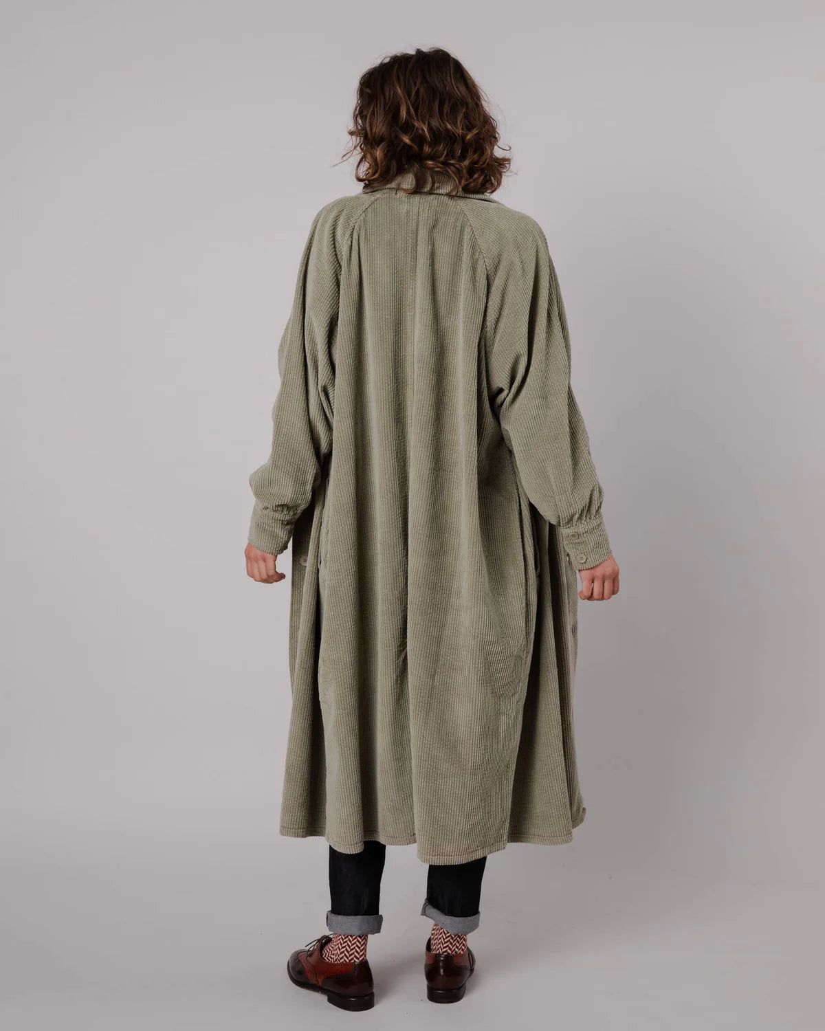 Trench velours en coton bio | kaki clair "corduroy jacket pale green", Brava Fabrics, photo 5