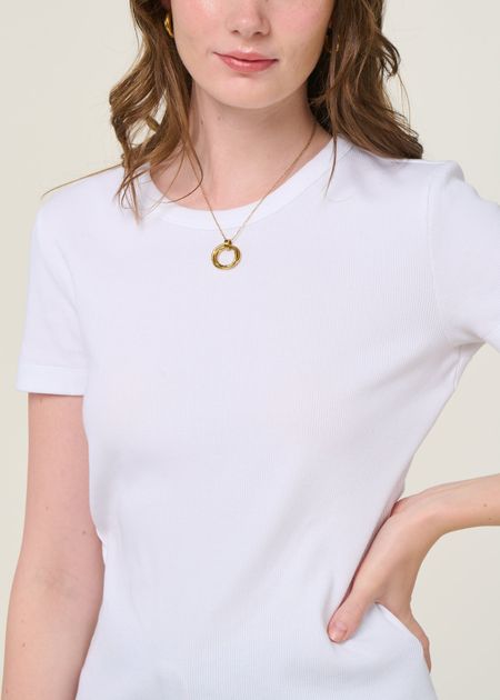 T-shirt côtelé en coton bio | blanc "kardaa white" - Armedangels