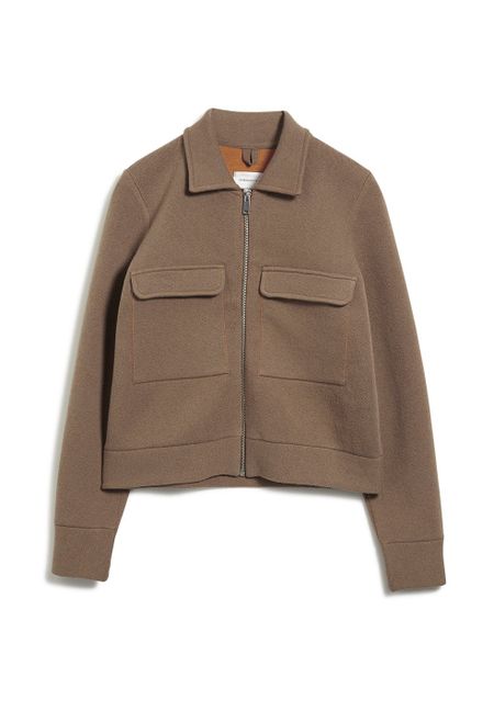 Veste marron en coton et laine bio  - alondraa, Armedangels, photo 6