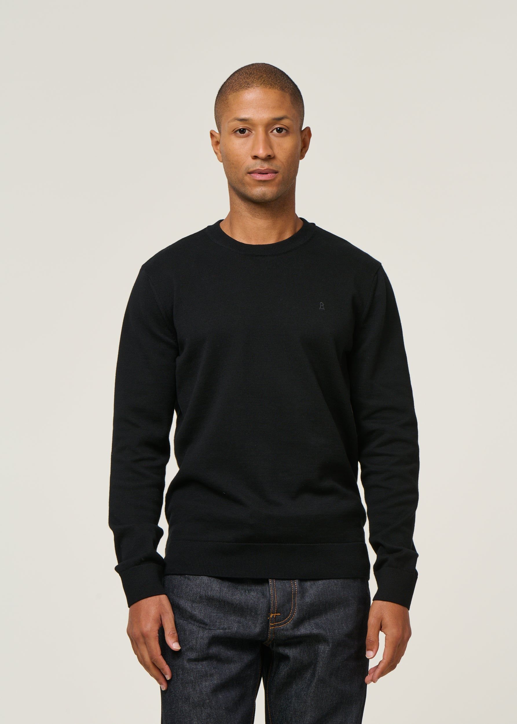 Pull en coton biologique | noir "loukaa knit sweater - black", Armedangels, photo 1