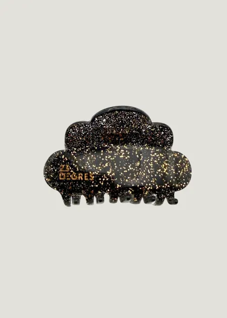 Pince à cheveux en acétate | noir "Pince nuage - paillettes noire ", 23 Degres