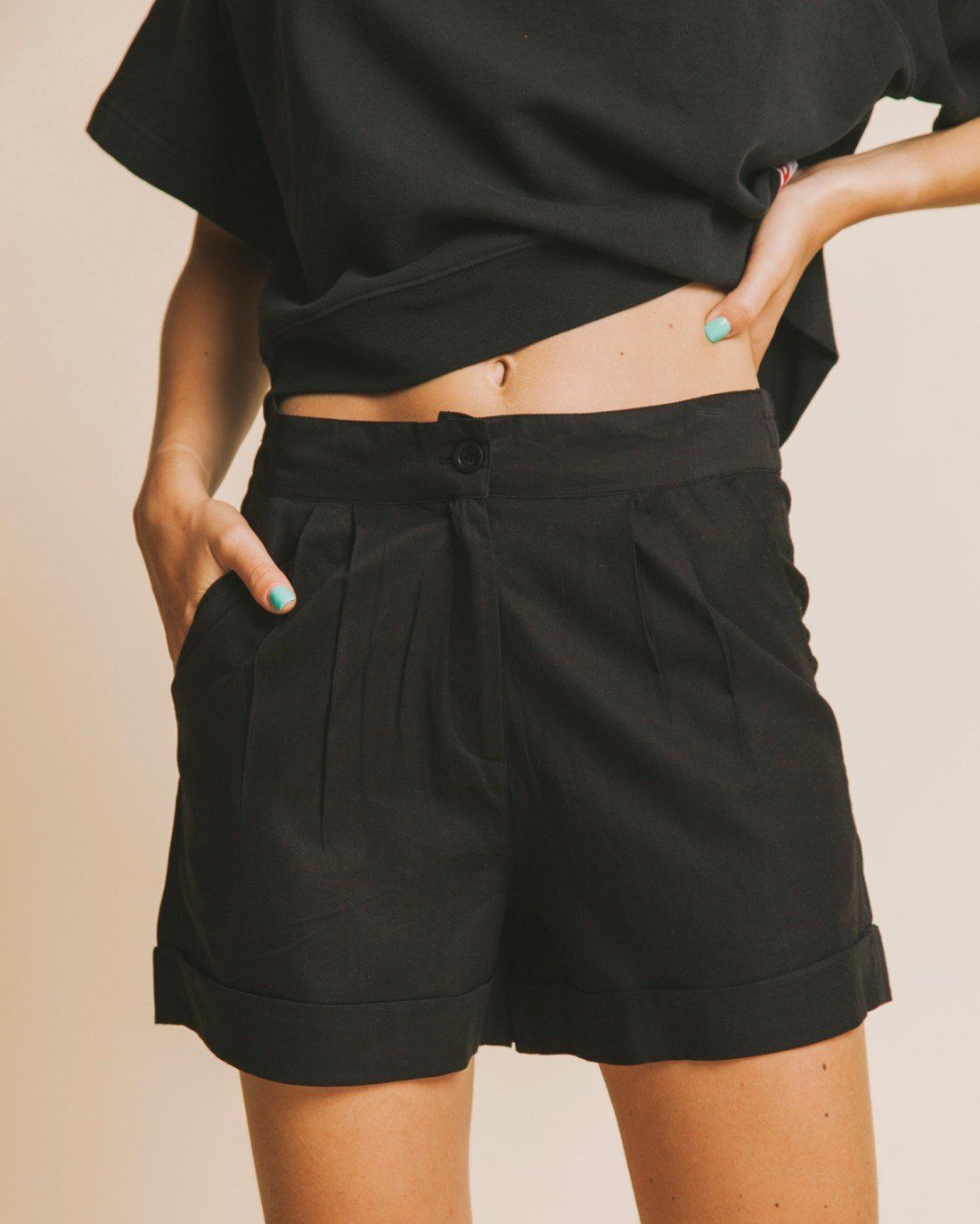 Short noir en coton bio - mamma, Thinking Mu, photo 1