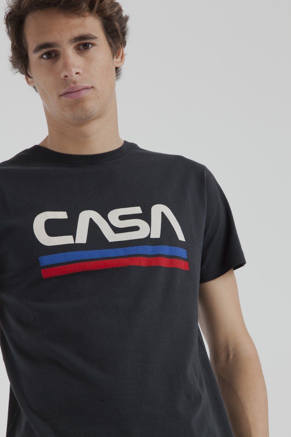 T-shirt imprimé noir en coton bio - casa, Thinking Mu, photo 1