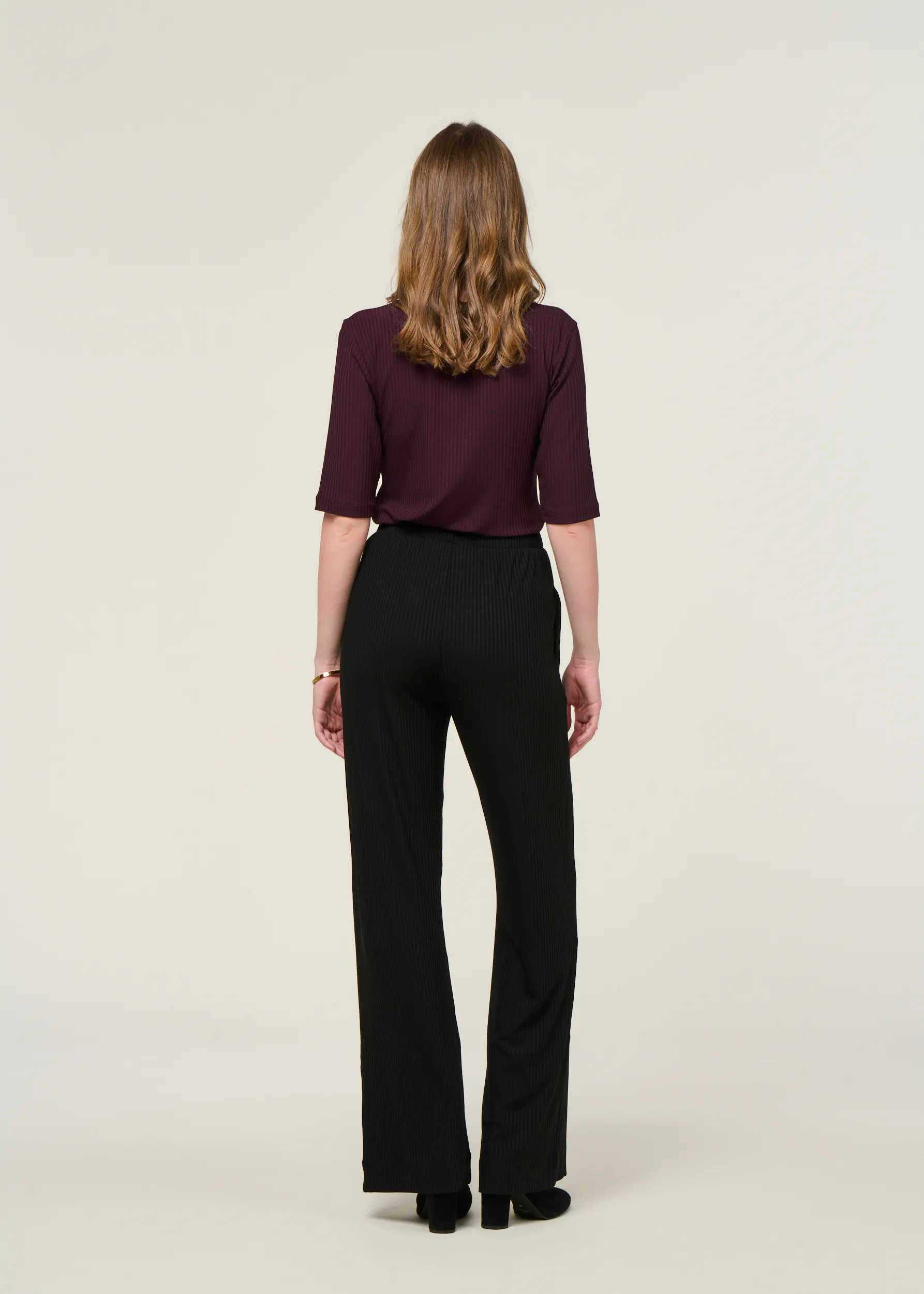 Pantalon ample côtelé en tencel | noir "smilla black", Jan'n June, photo 3
