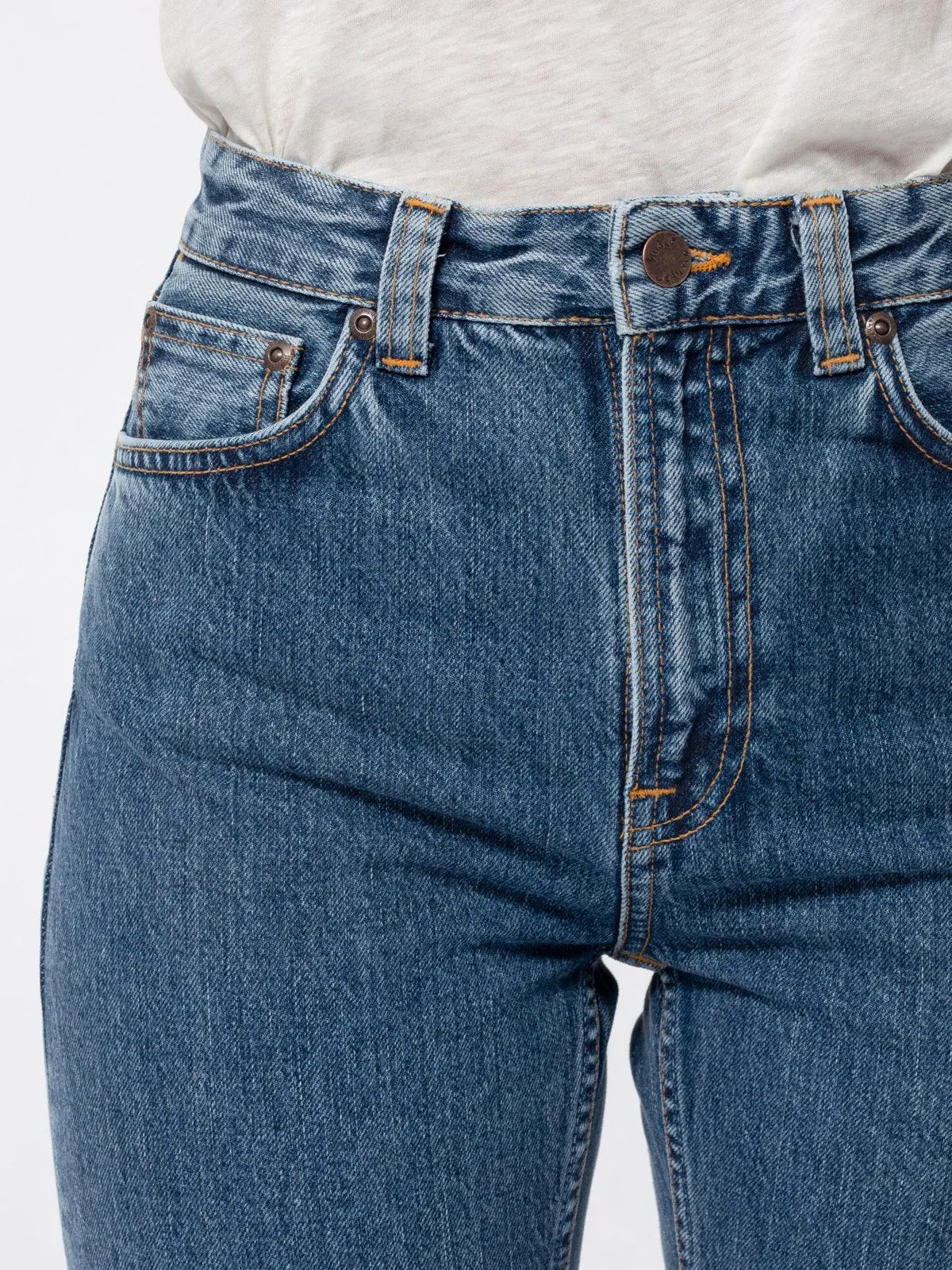 Jean mom bleu clair en coton bio - breezy britt friendly blue, Nudie Jeans, photo 5