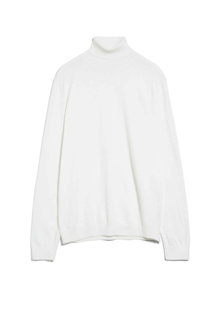 Pull col roulé blanc en coton bio - glaan snow white, Armedangels, photo 4