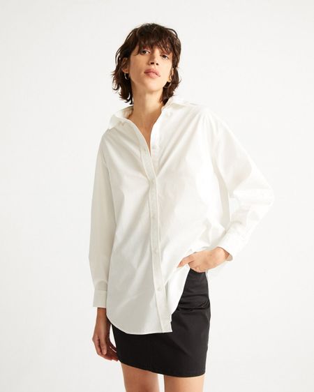 Chemise oversize blanche en coton bio - gia oversize blouse snow white