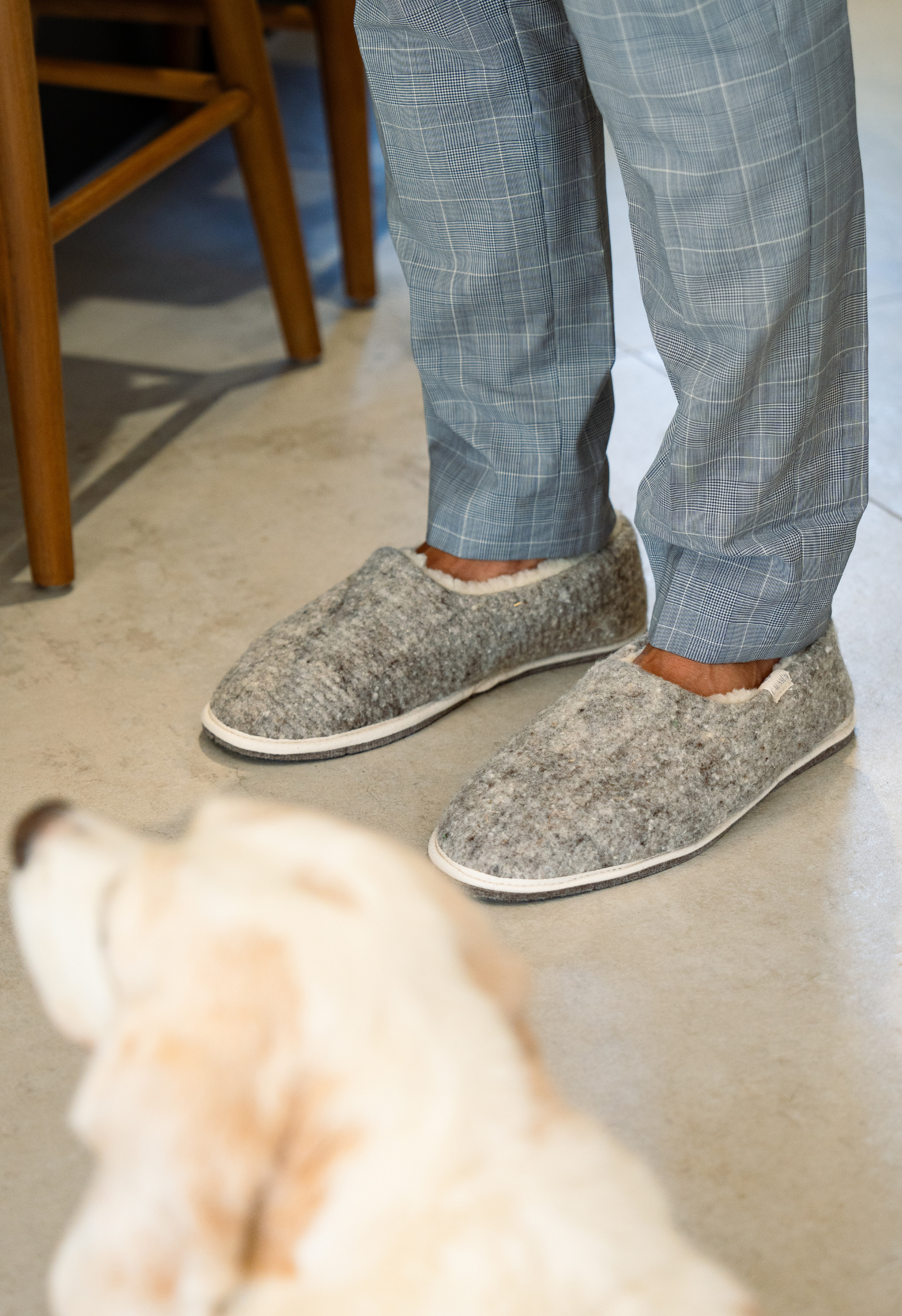 Chaussons en laine francaise | gris clair "marcel cendré", Caussun, photo 2