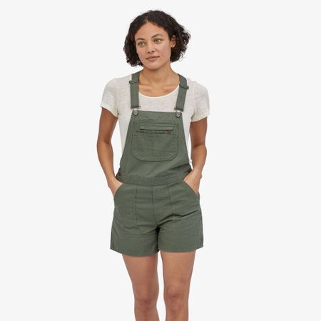 Salopette short vert foncé en coton bio
