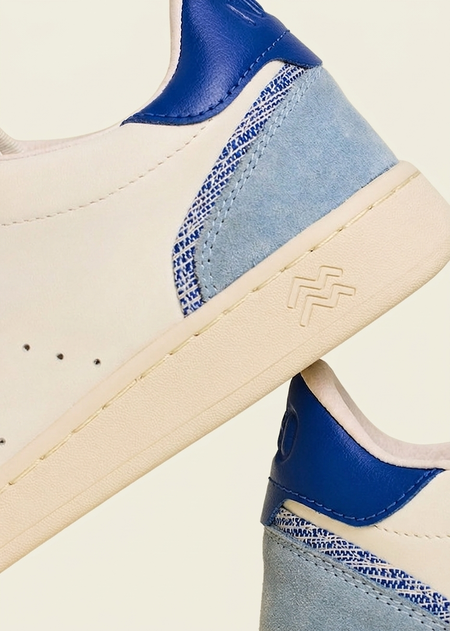 Baskets en cuir certifié | blanc bleu "Ha long daybreak blue", N'go shoes, photo 4