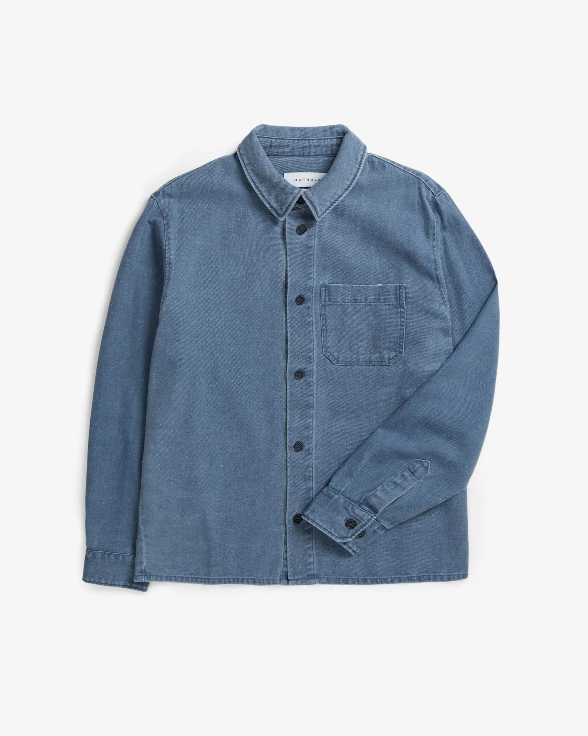 Chemise denim en coton bio | bleu "Leisure shirt recycled cotton - washed denim", Rotholz, photo 6