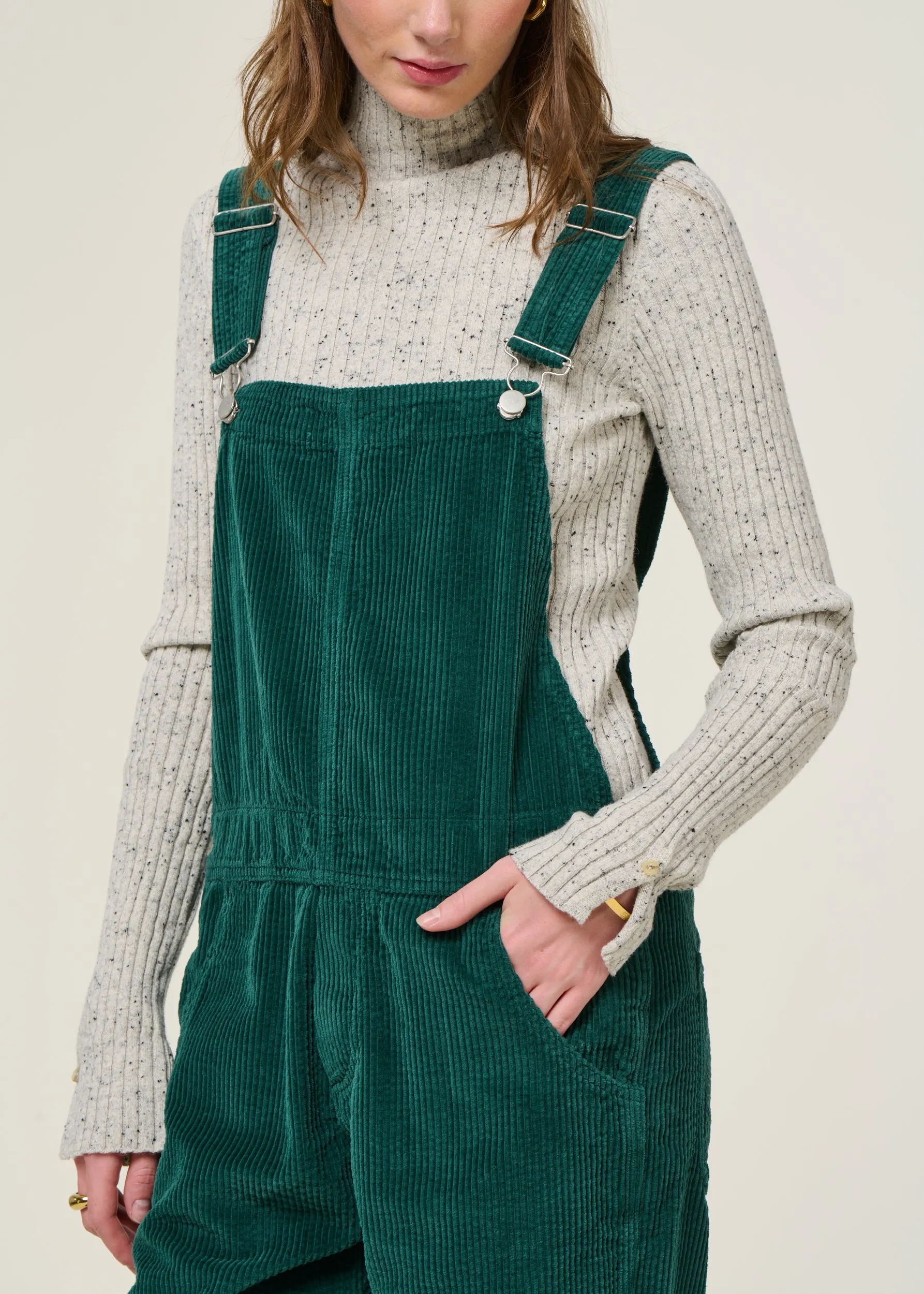 Salopette velours en coton bio | vert "corduroy overall dark green", Brava Fabrics, photo 2