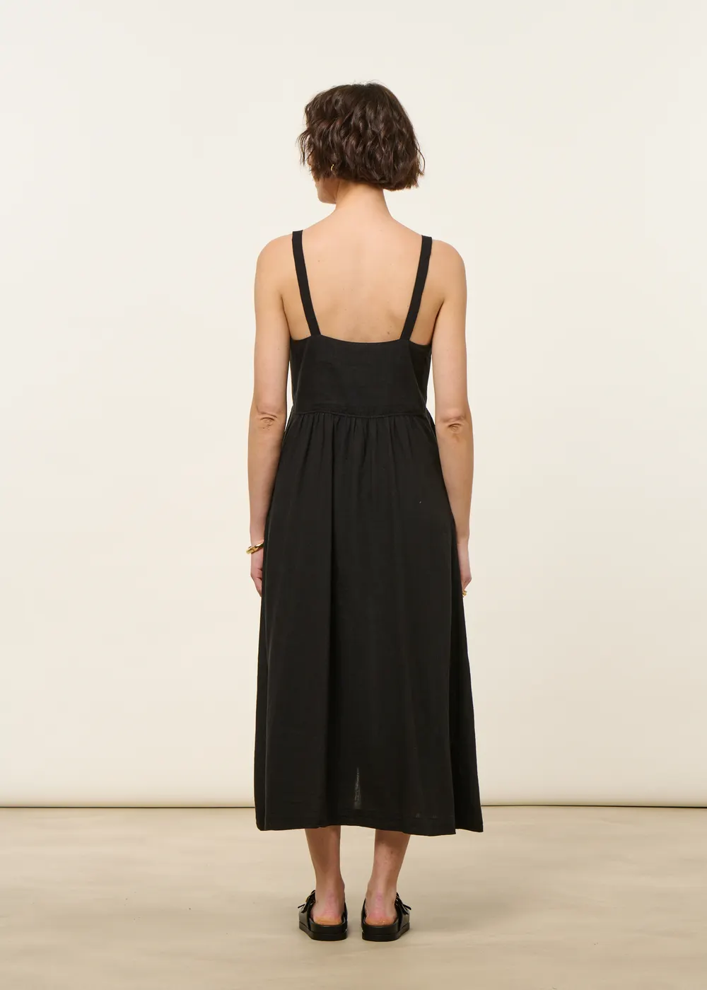 Robe longe en chanvre | noir 