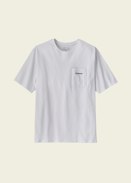 T-shirt en matières recyclées | blanc "M's boardshort logo pocket responsibilitee - fbwi" - Patagonia