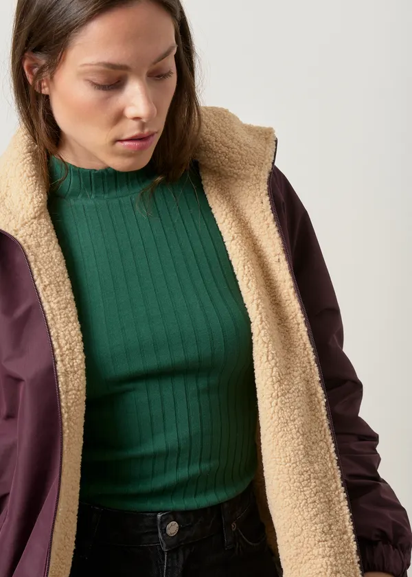 Manteau déperlant doublé polaire en matière recyclée | aubergine "Zephyria", Twothirds