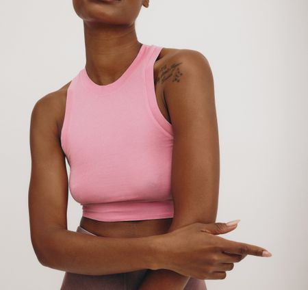 Débardeur en coton bio | rose "core crop tank top muted petal pink"