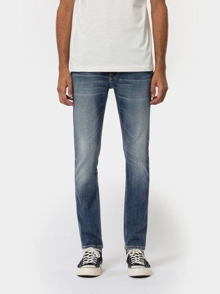 Jean slim indigo délavé en coton bio - lean dean indigo shades