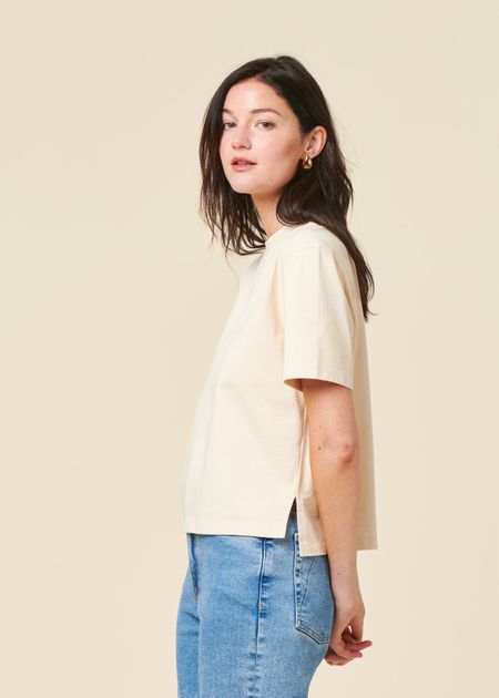 T-shirt boxy en coton bio | écru - WeDressFair