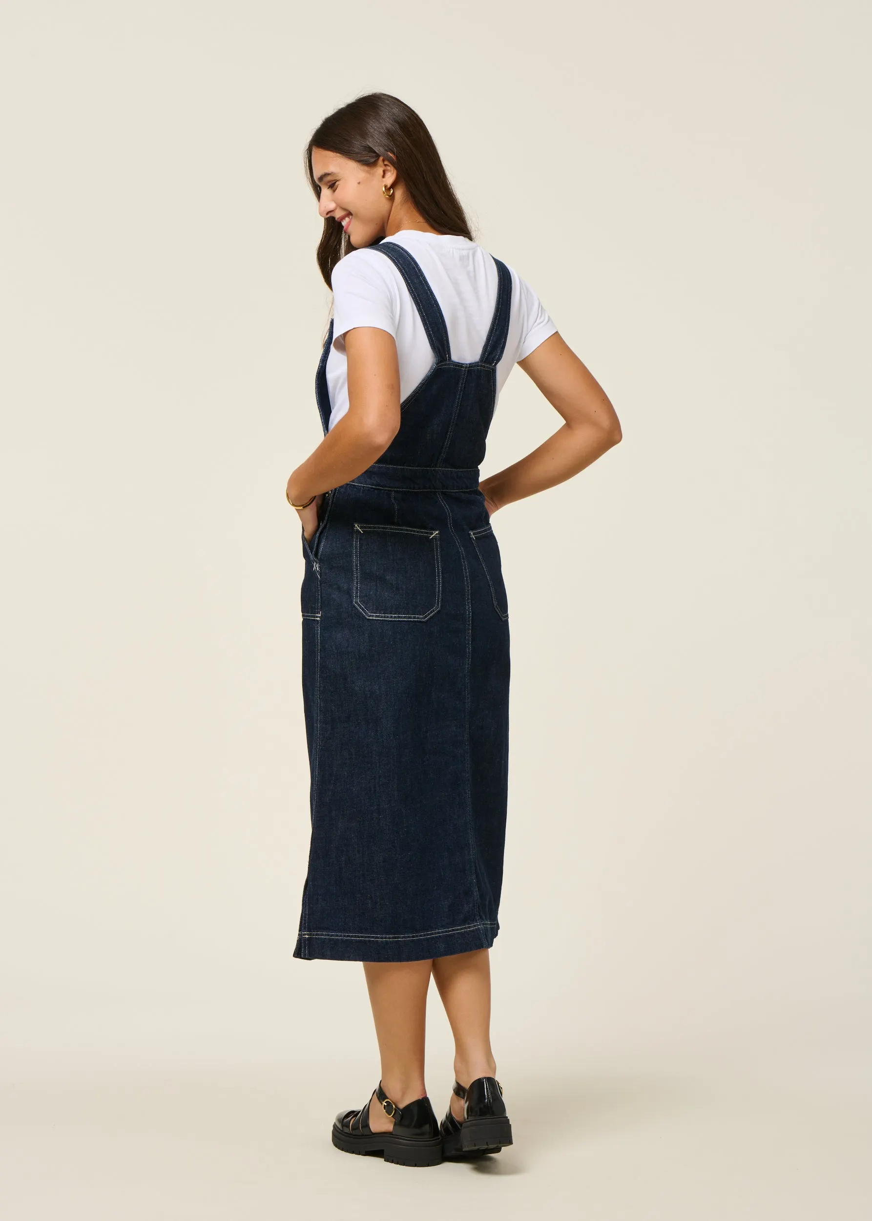 Robe denim en coton biologique | bleu "malwa workwear denim dress - dark blue", Nudie Jeans, photo 6