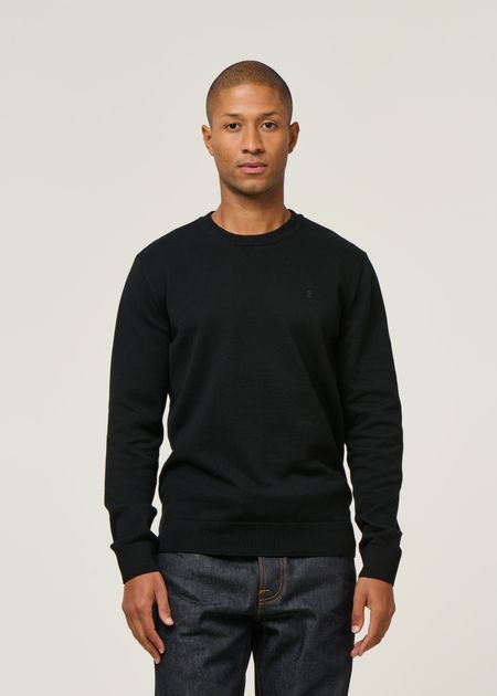 Pull en coton biologique | noir "loukaa knit sweater - black"