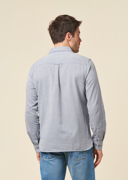 Chemise en coton biologique | bleu "regular fit light twill shirt - gots/vegan - 1226 vintage indigo" - Knowledge Cotton Apparel