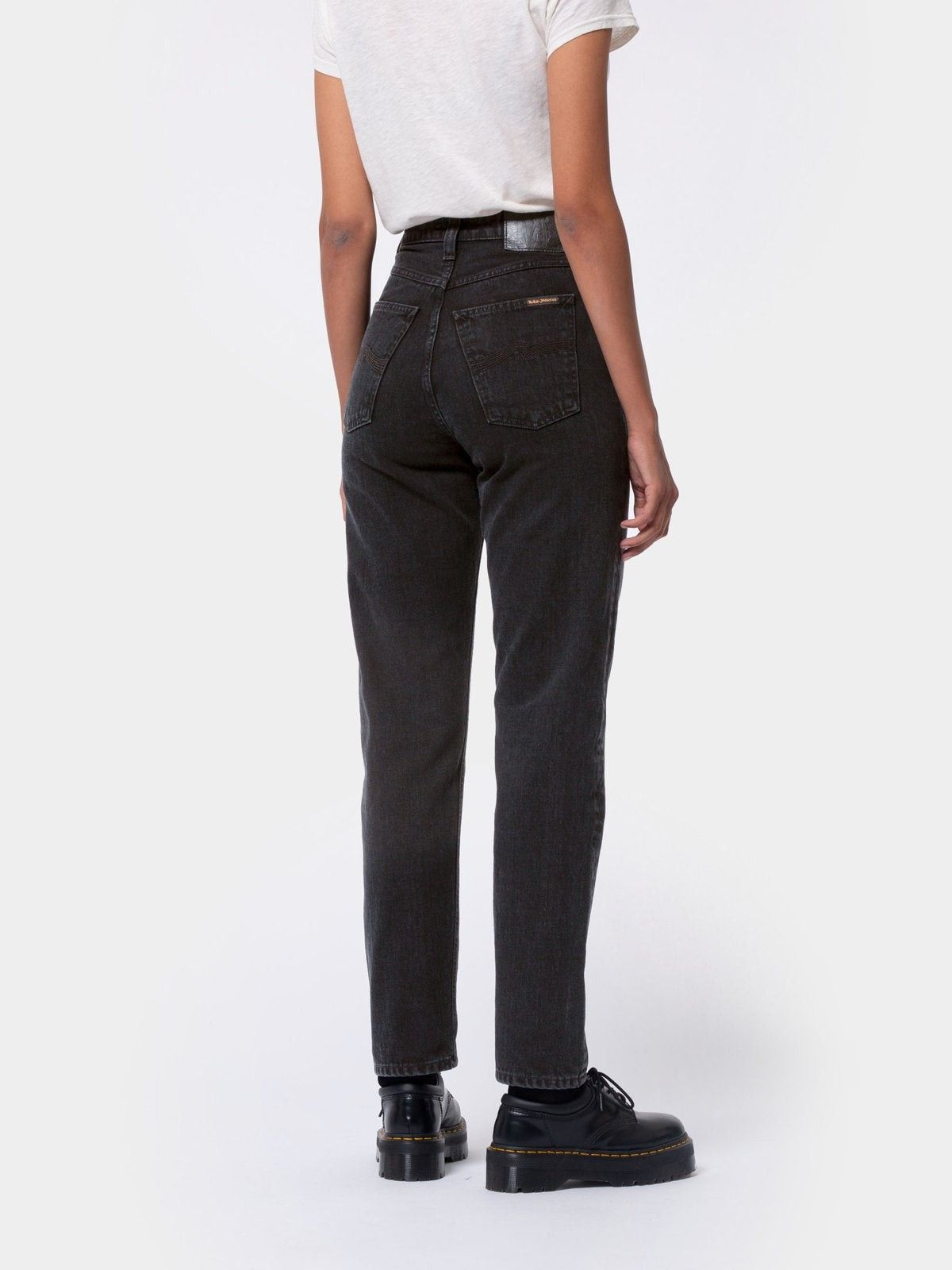 Jean mom noir en coton bio - breezy britt black worn, Nudie Jeans, photo 3
