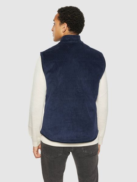 Weste aus Bio-Baumwolle und recyceltem Material | Marineblau "11-wales corduroy vest night sky", Knowledge Cotton Apparel, Foto 3
