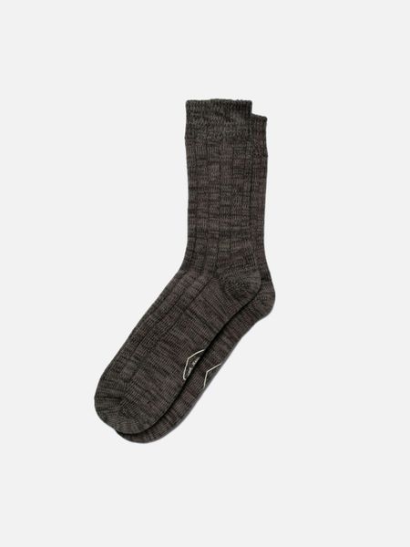 Chaussettes en coton bio | gris "men rib socks antracite" - Nudie Jeans