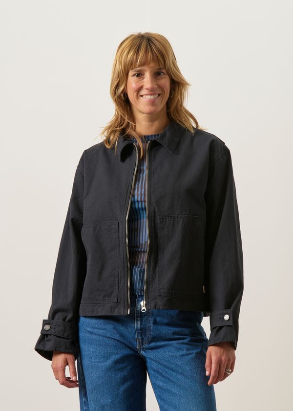 Veste en coton biologique épais | noir "Lana jacket duck canvas", Nudie Jeans