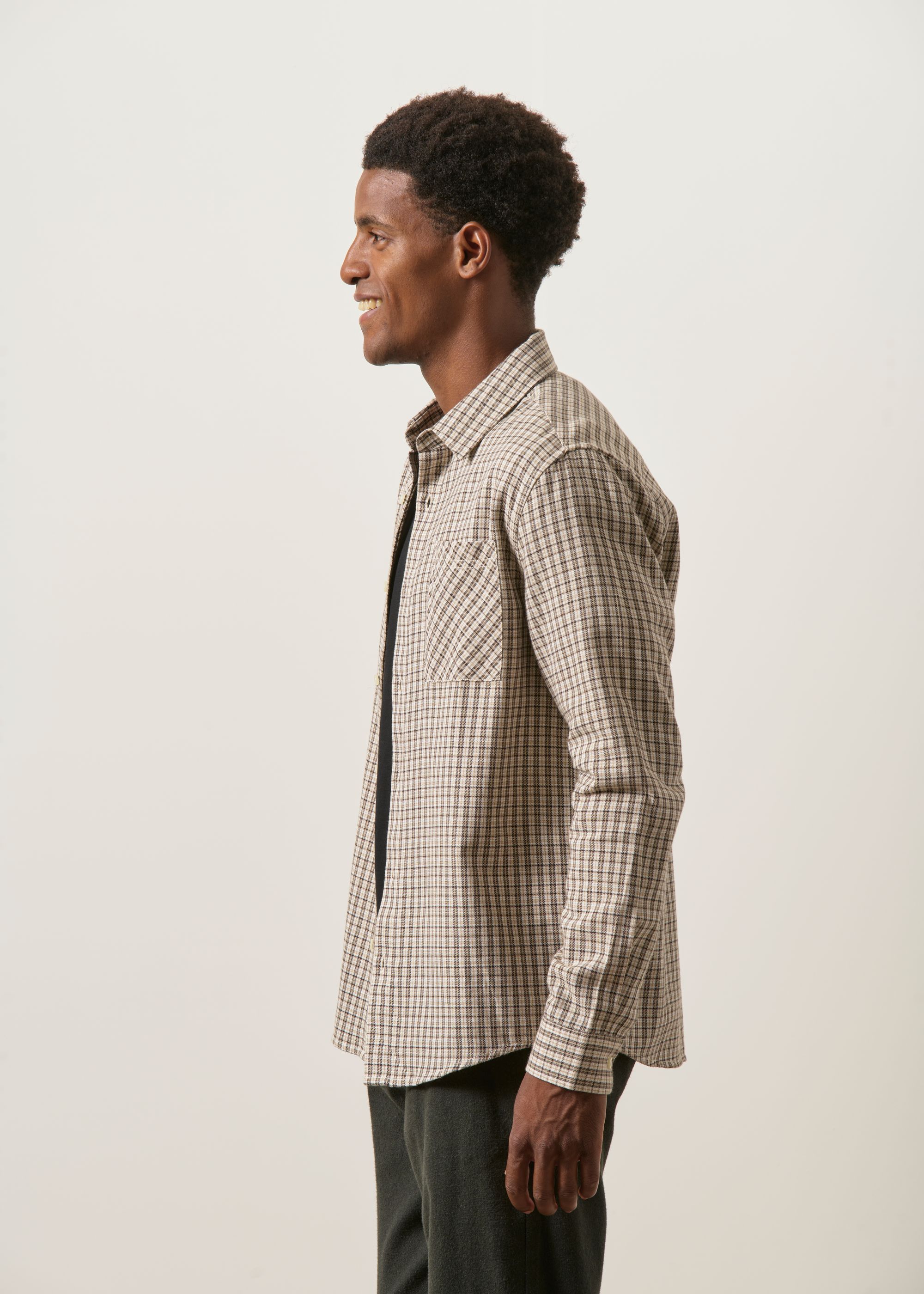 Kariertes Flanellhemd aus Bio-Baumwolle | beige "dune regular check shirt", Knowledge Cotton Apparel, Foto 3