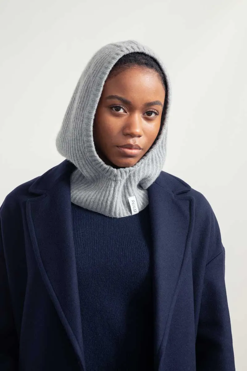 Cagoule en cachemire recyclé | gris clair "marika - grigio calce", Rifò, photo 1