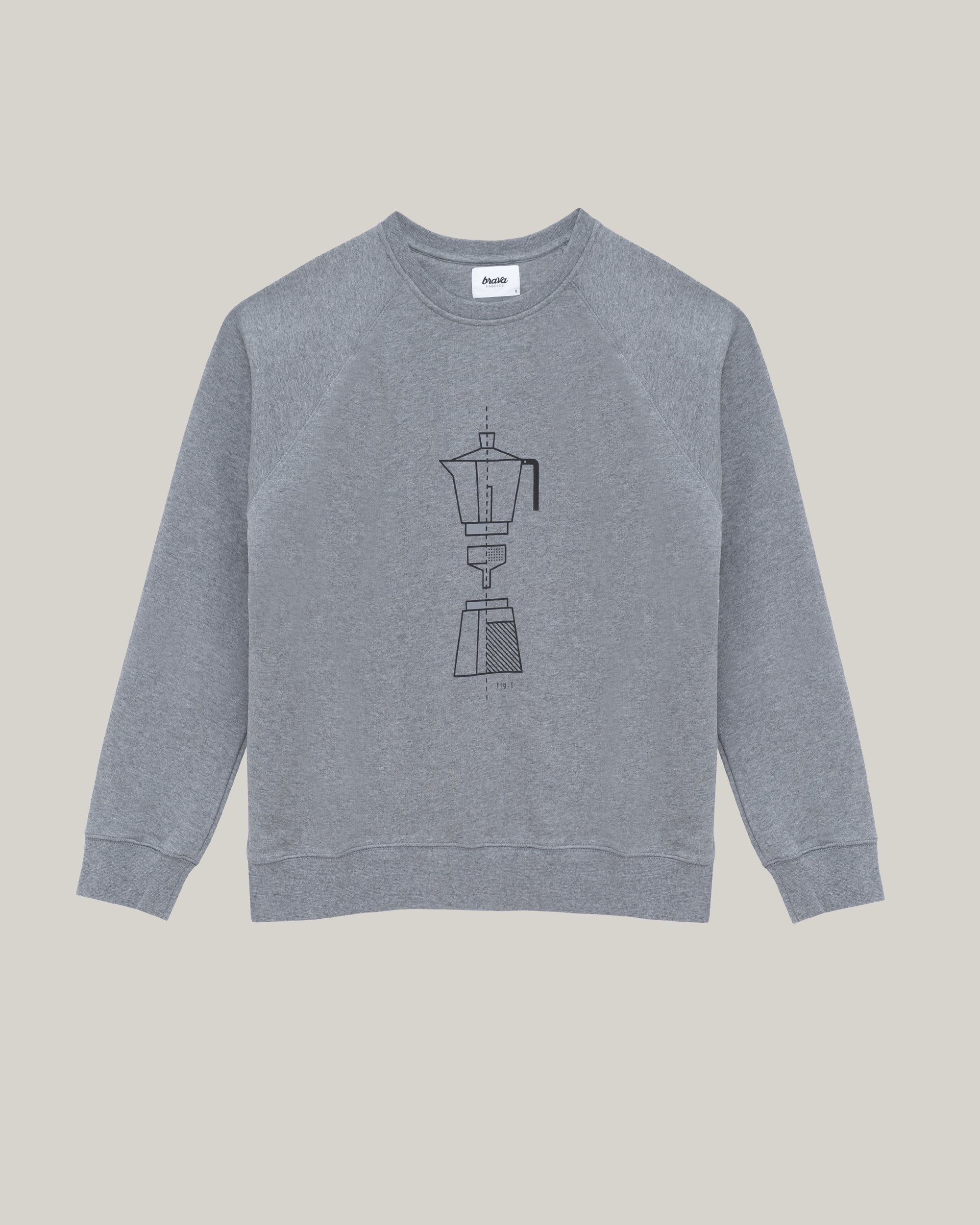 Sweat gris à imprimé en coton bio - how to moka, Brava Fabrics, photo 3