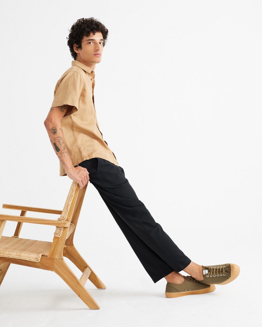 Chemisette camel en chanvre, coton bio et tencel, Thinking Mu, photo 3