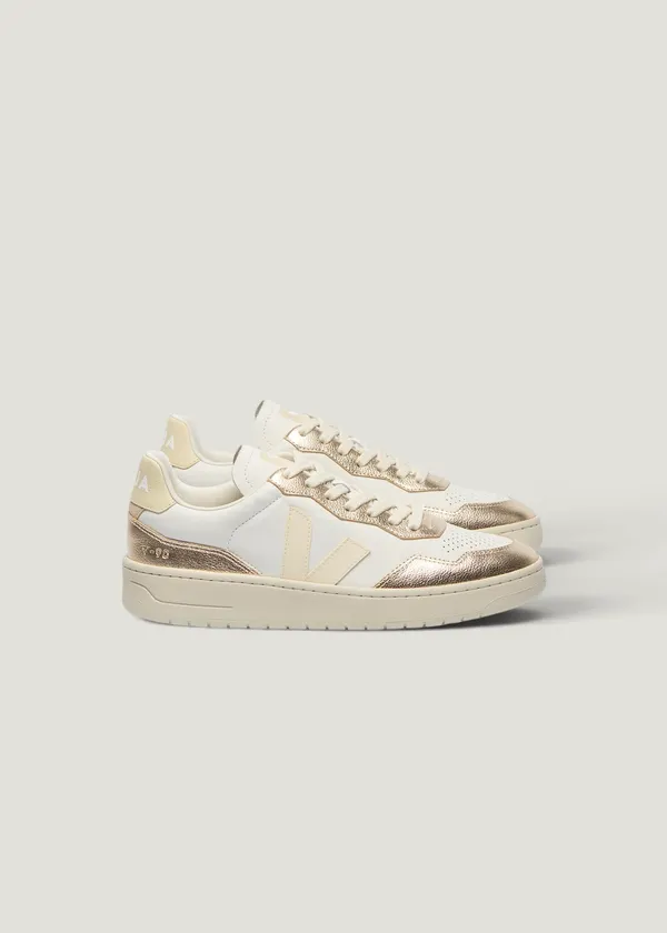 Baskets en cuir | blanc doré "v-90 - white calcaire platine", Veja