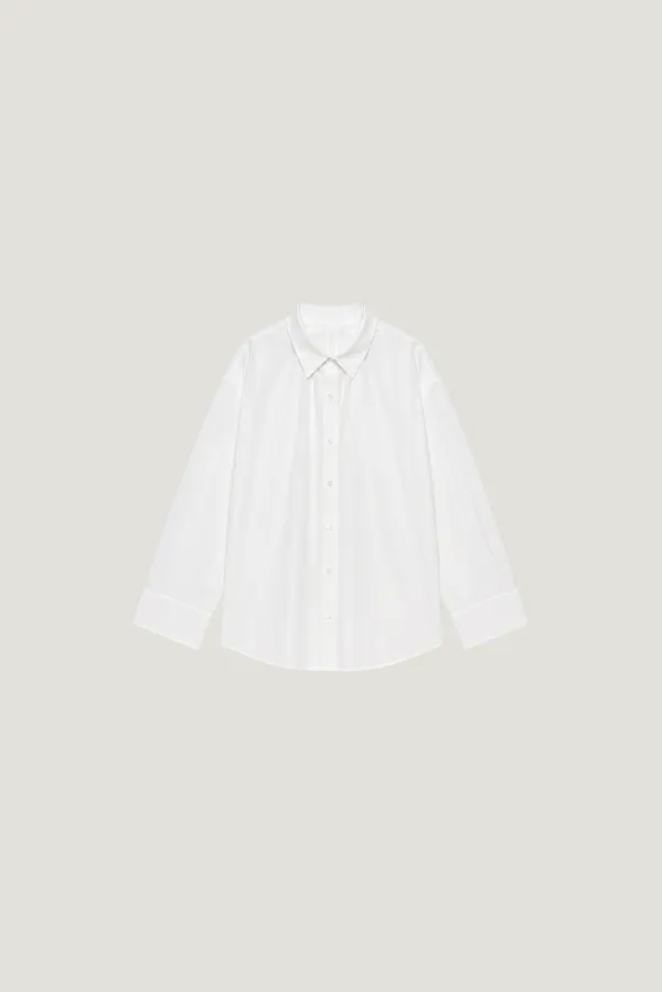 Chemise popeline en coton bio | blanc "Nine", Nitah