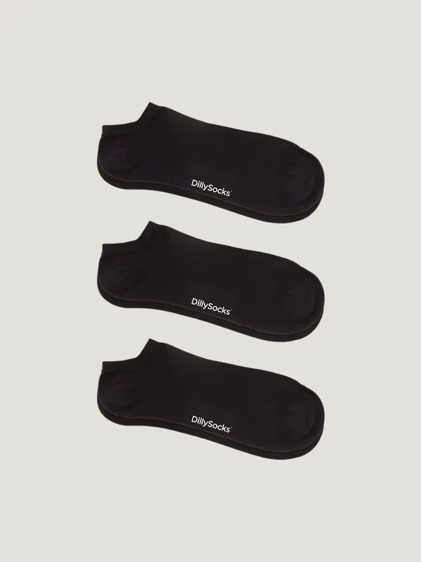 Chaussettes courtes en coton bio | noir "short night black", Dilly socks