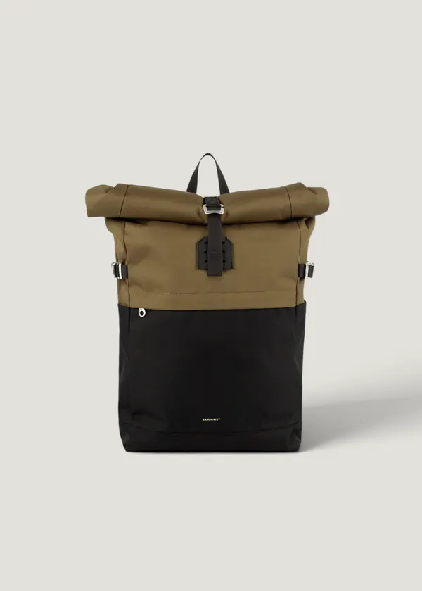 Sac à dos 23l en matière recyclée | vert "Icon rolltop backpack 14" - multi olive", Sandqvist