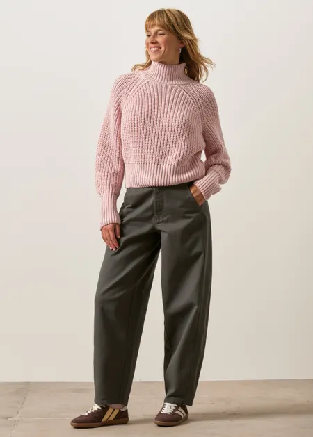 Pull maille en coton bio | rose "Ola - pale pink", Jan'n June, photo 3