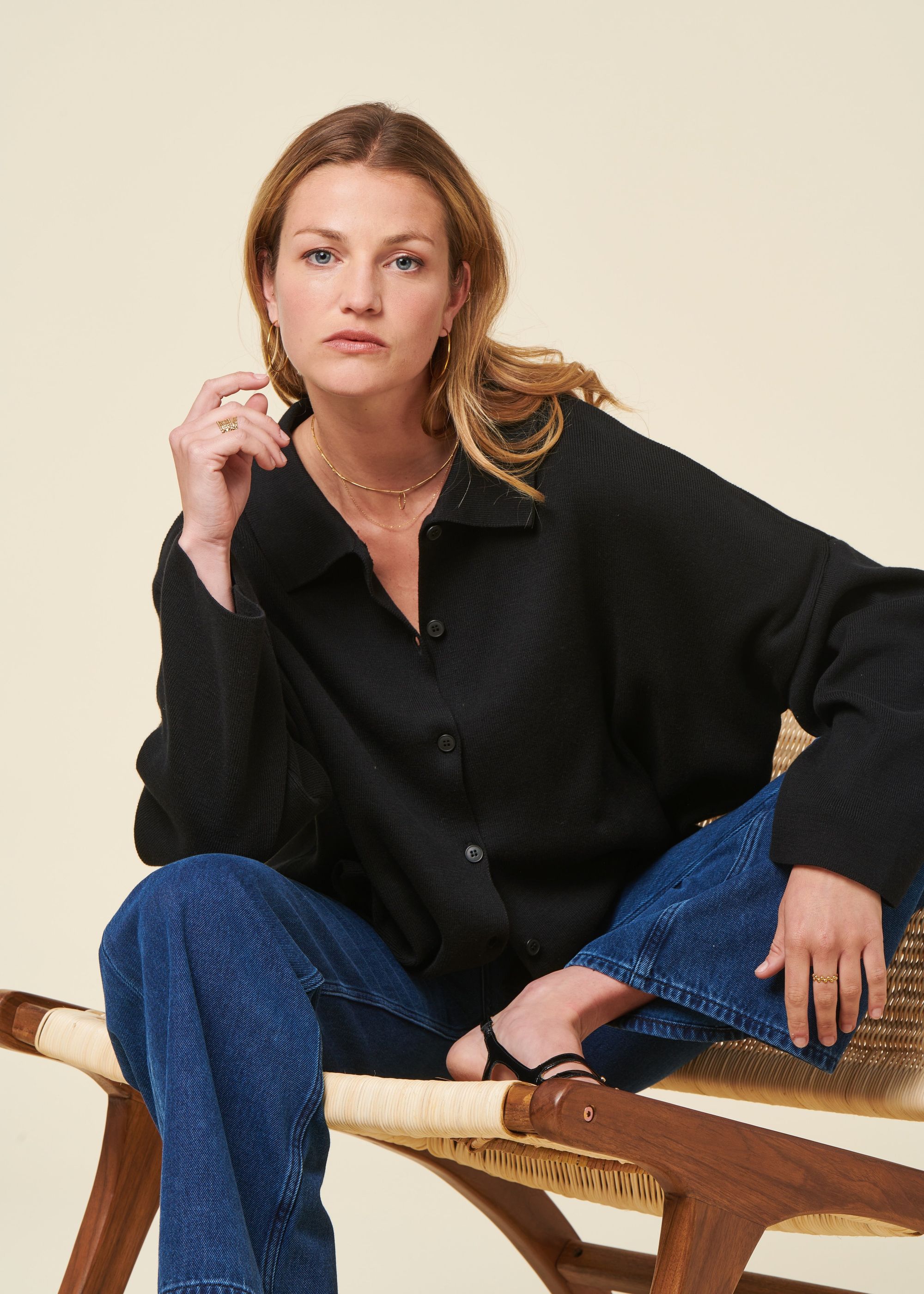 Gilet en coton bio | noir "anjo - black", Jan'n June, photo 1