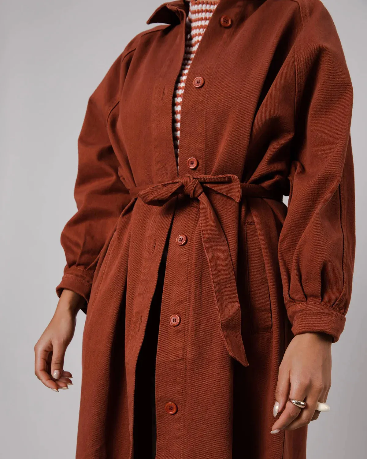 Trench twill en coton bio | marron "twill jacket sequoia", Brava Fabrics, photo 2