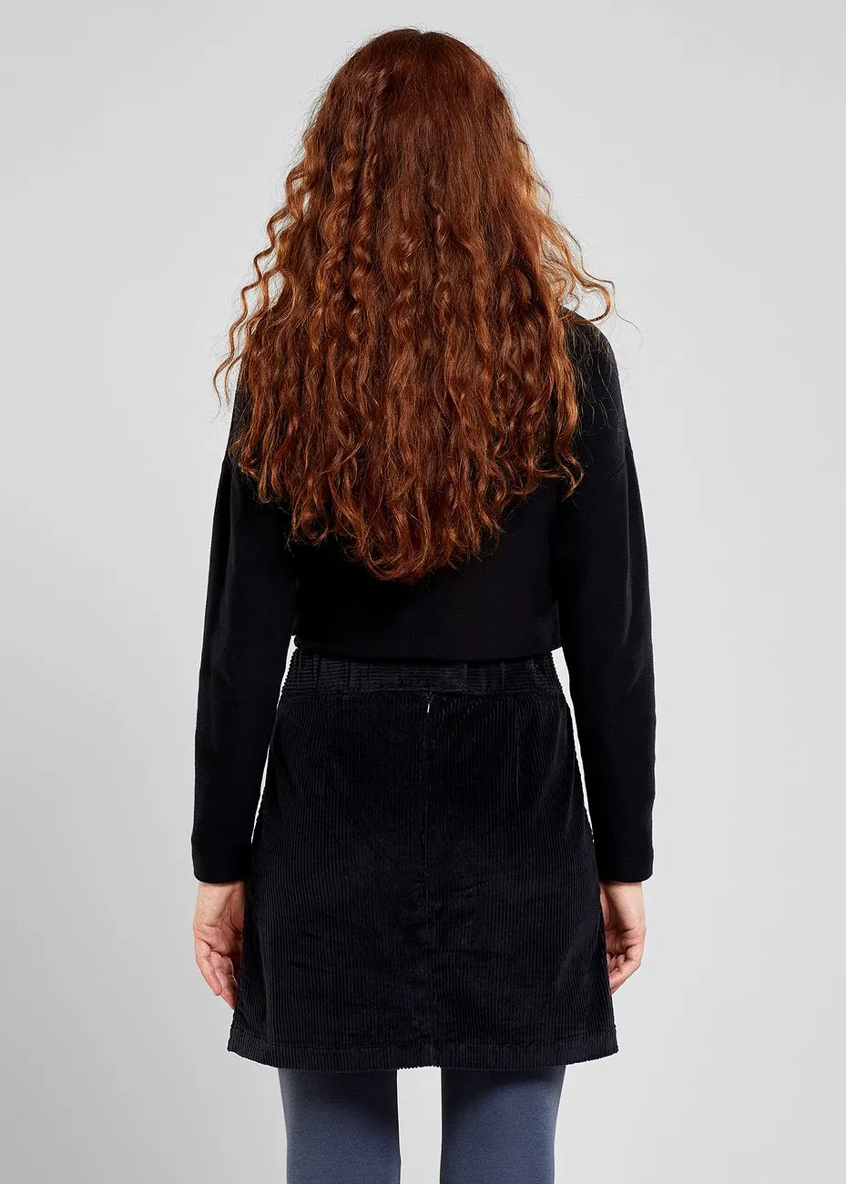 Jupe patineuse velours en coton bio | noir "skirt majorna corduroy black", Dedicated, photo 3
